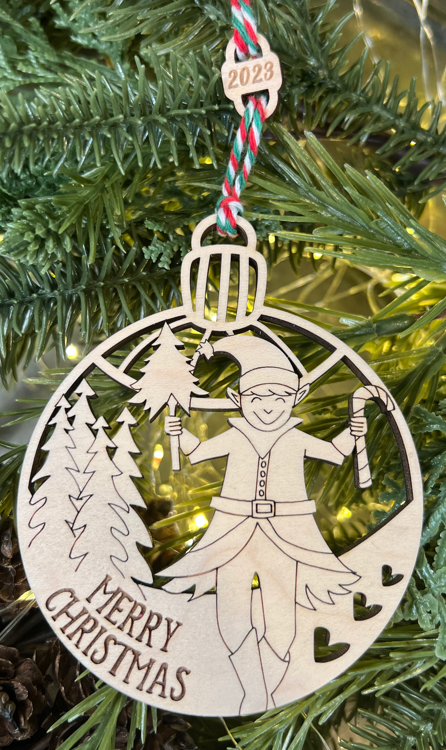 Merry Christmas Elf Ornament