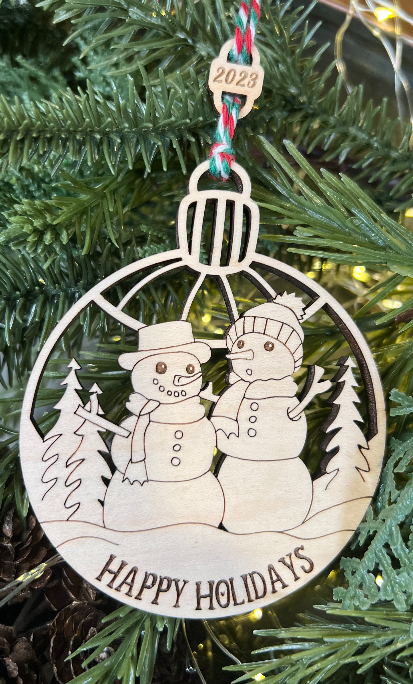 Happy Holidays Snowman Ornaments