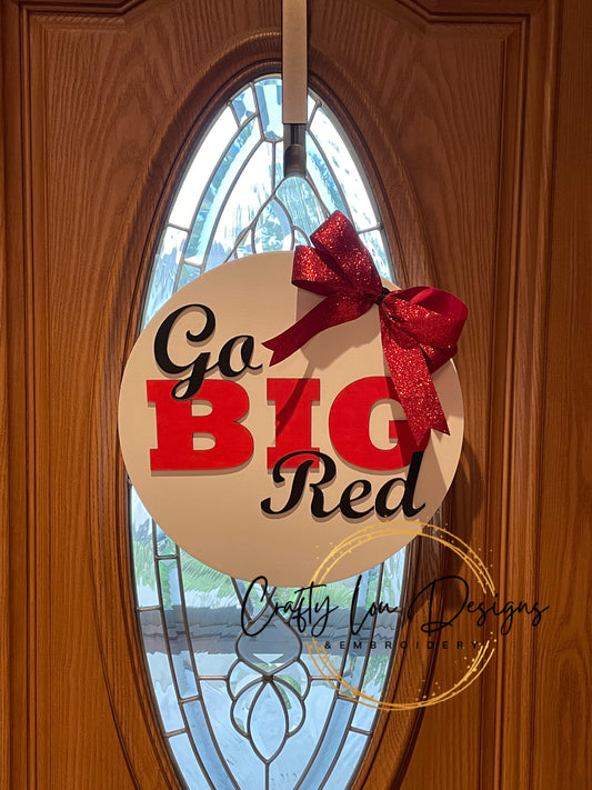 Go Big Red Cardinals Door Hanger