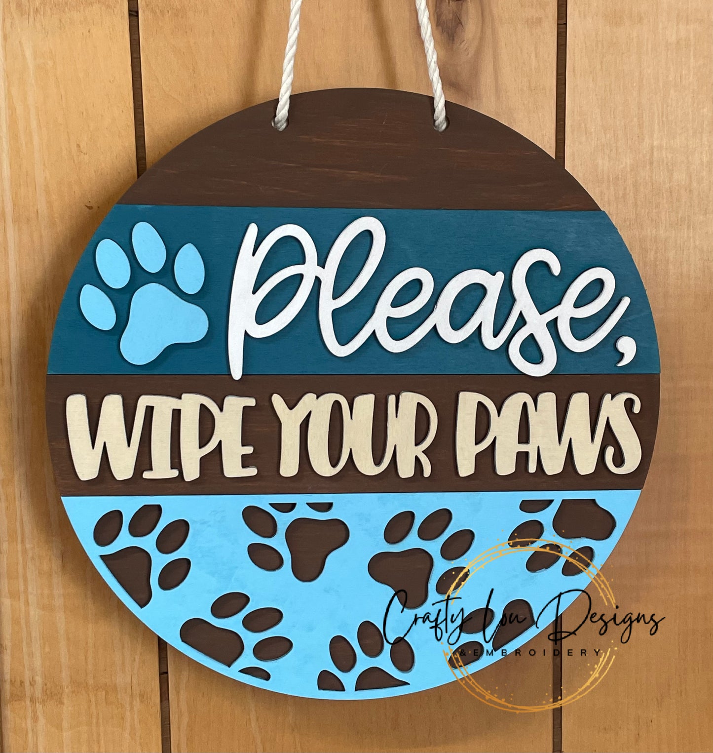 Wipe Your Paws Door Sign