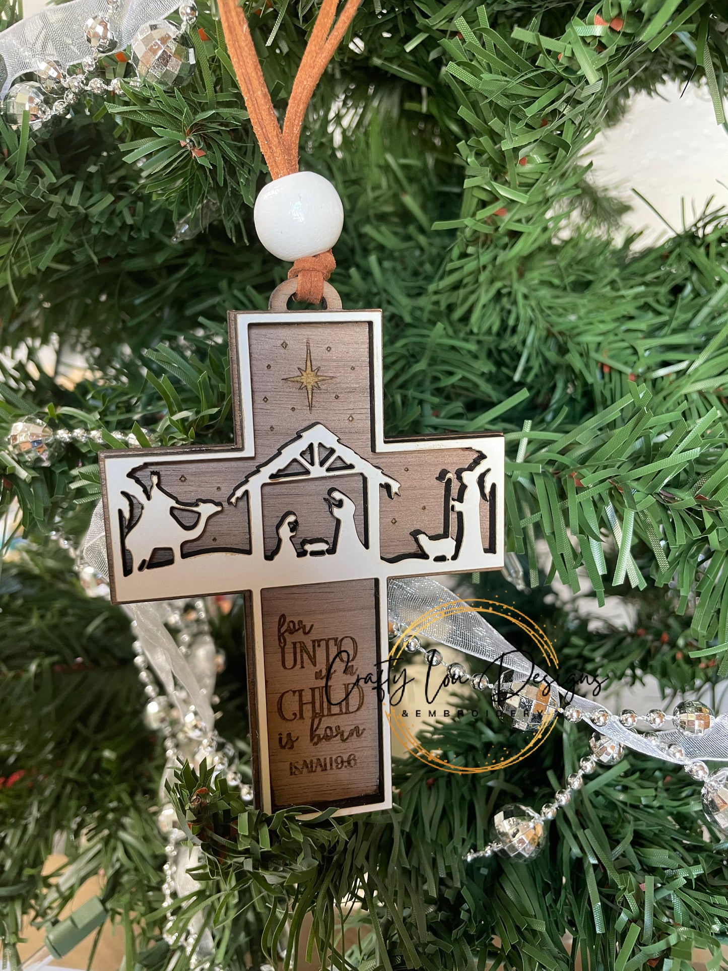 Nativity Cross Ornament